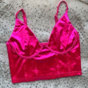 hot pink corset like top